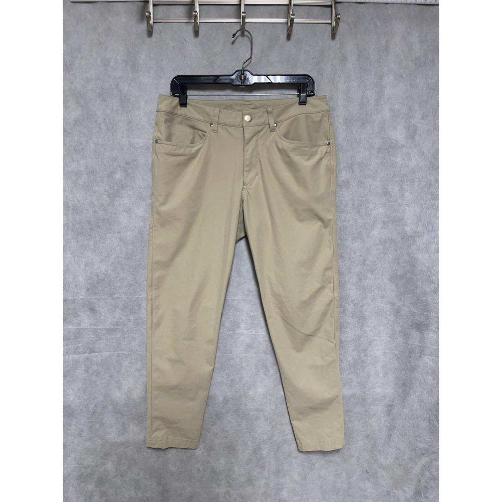 Lululemon Pants Men 32X27 Beige ABC Slim 5 Pocket Performance Warpstreme LM5AD9S - Picture 3 of 9